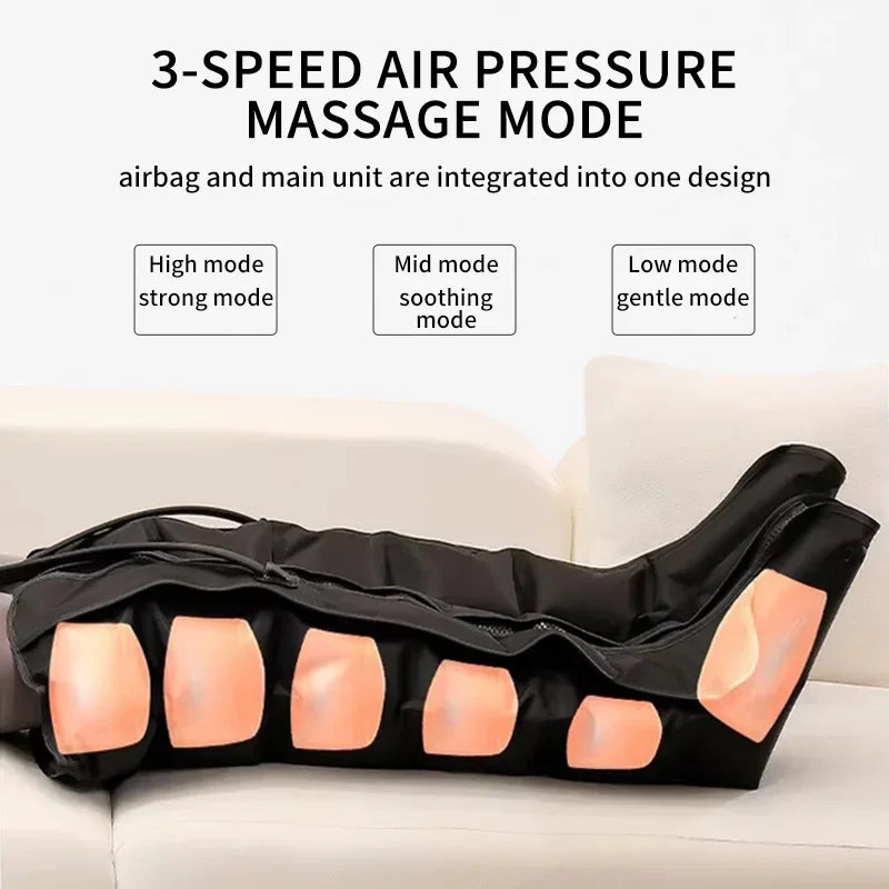 Air Pressure Leg & Foot Massager Boots with Remote — Deep Kneading & Squeeze Relaxation for Calves