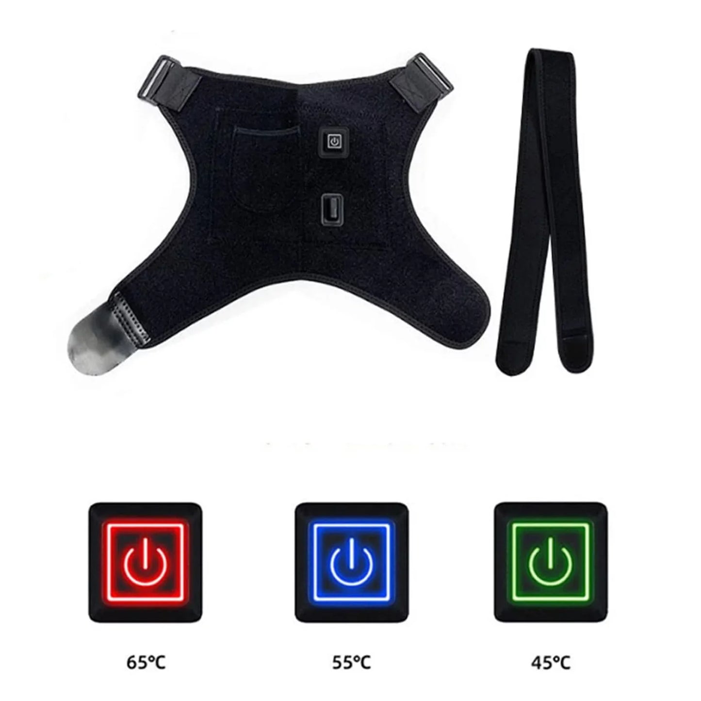 Usb Heated Shoulder Brace Rotator Cuff Support Pain Relief Adjustable Left/Right Shoulder Joint Pain Sports Protective Equipment