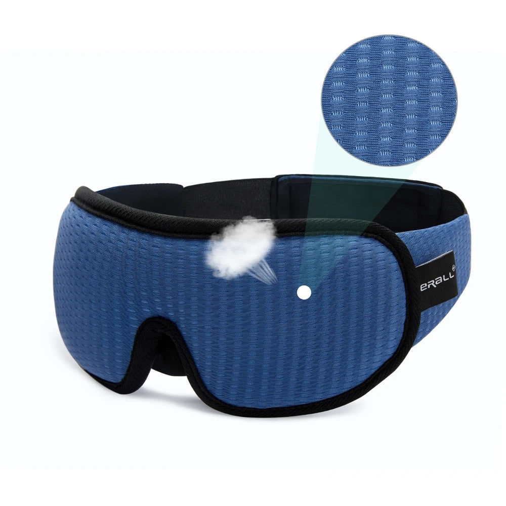 Padded sleep mask designed to block out light for comfortable, uninterrupted sleep.